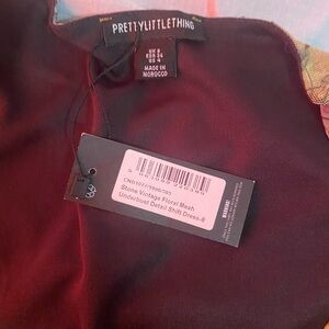 Stone Vintage Floral Mesh mini dress Pretty Little Thing